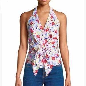 Veronica Beard Vea Tie-front Halter Top